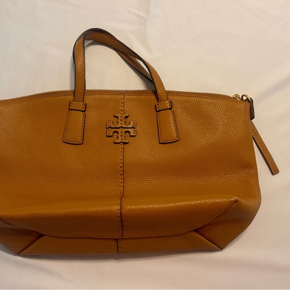 Tory Burch Tan Leather Satchel with Structured Design - Picture 2 of 7